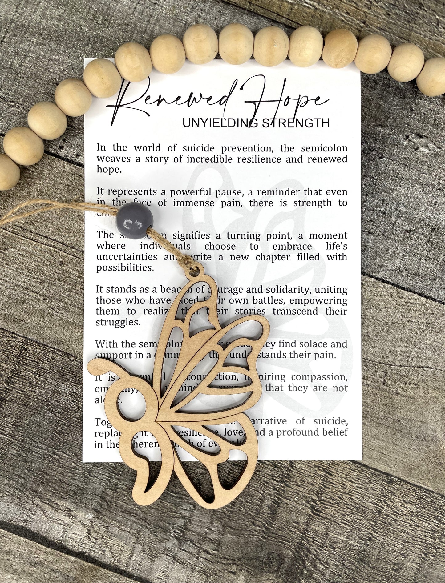 Story Card Ornament - Car Charms: Butterfly Semicolon