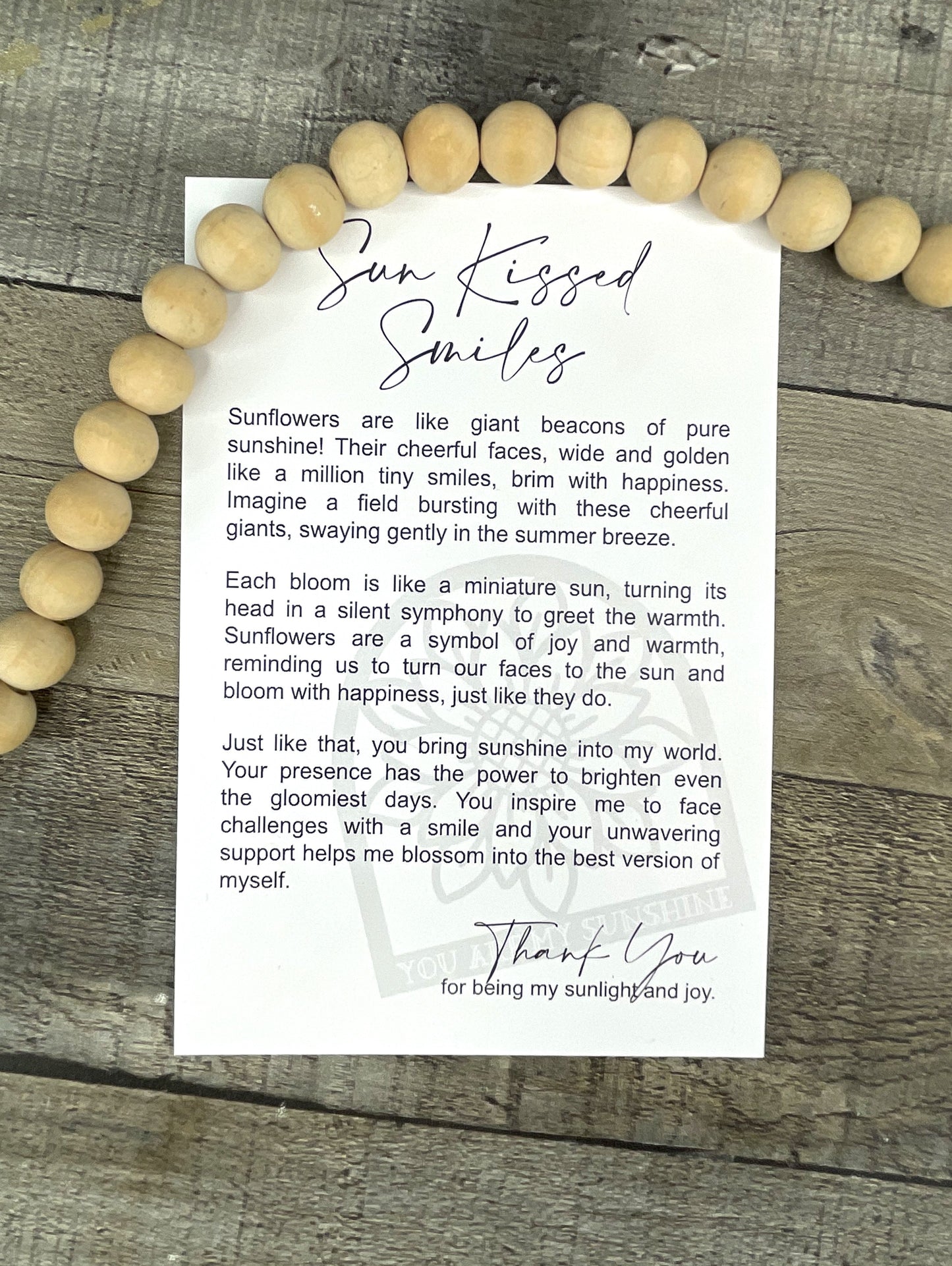 Story Card Ornament - Car Charms: Sunflower
