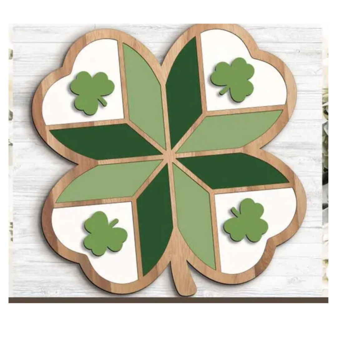Shamrock Quilt: 3D Door Hanger