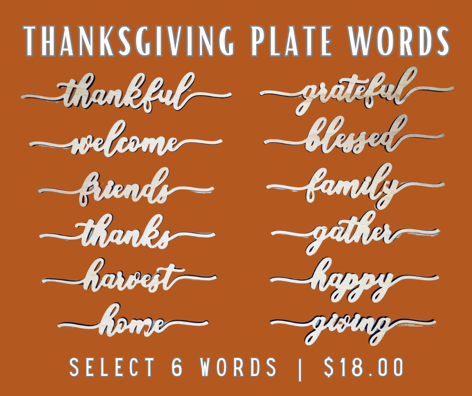 Plate Words: Thanksgiving Fall