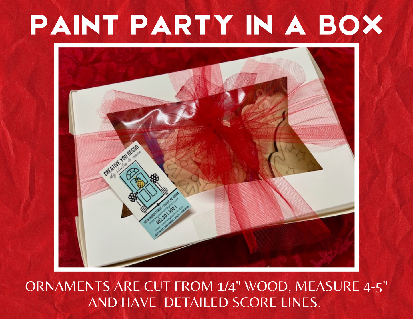 PAINT PARTY IN A BOX - CHRISTMAS ORNAMENT SET