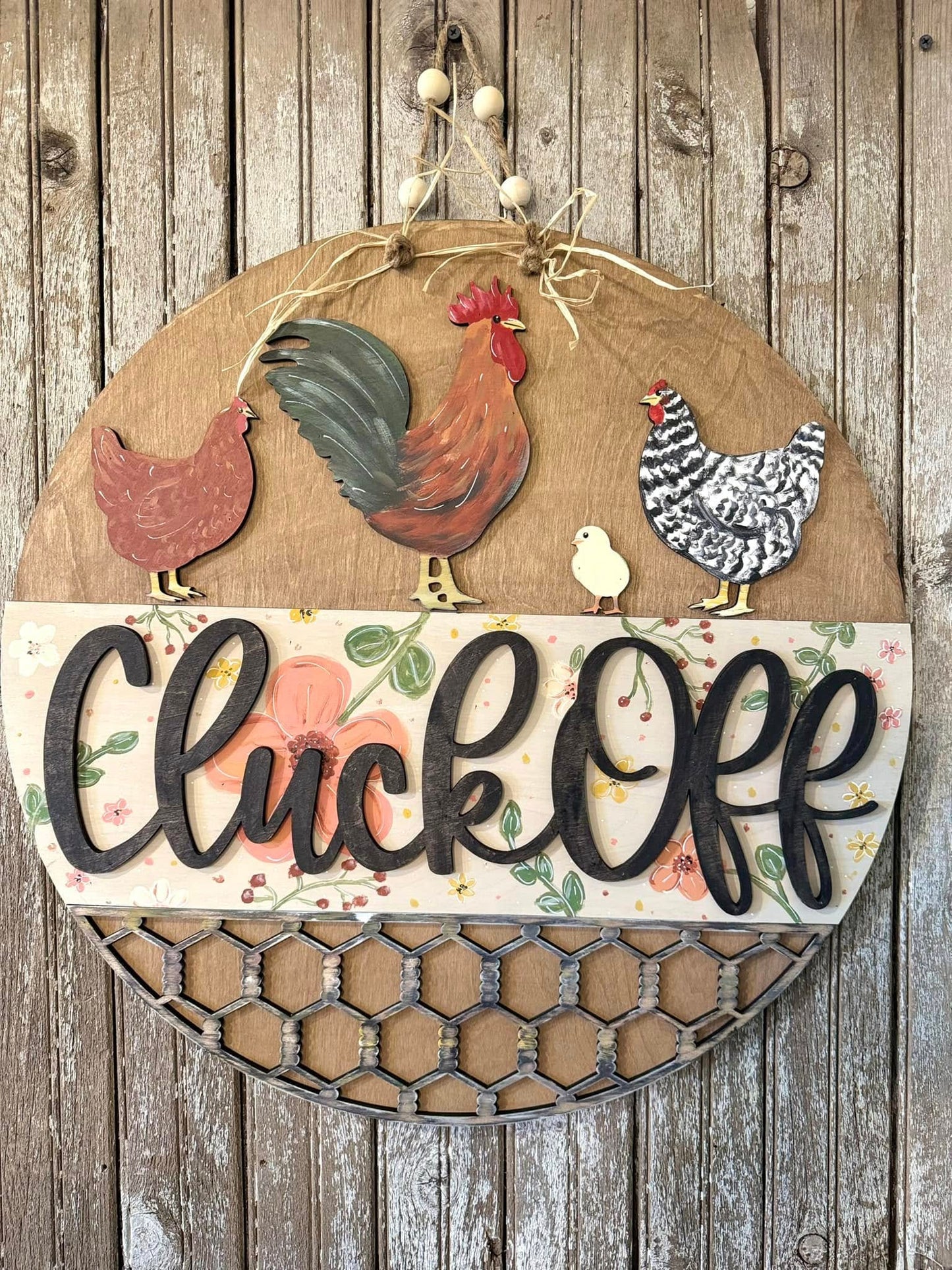 Cluck Off: 3D Round Door Hanger