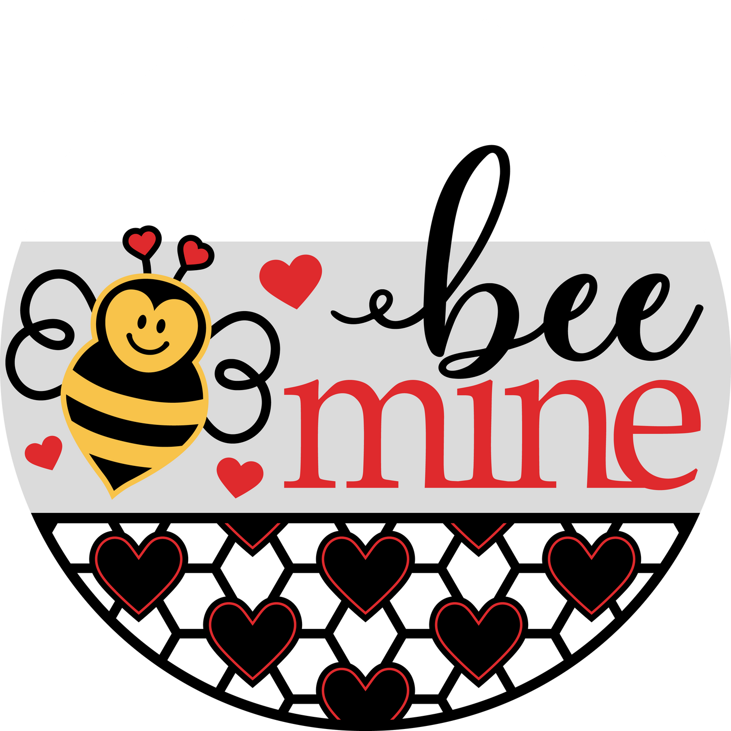 Bee Mine Valentine's Day: 3D Round Door Hanger