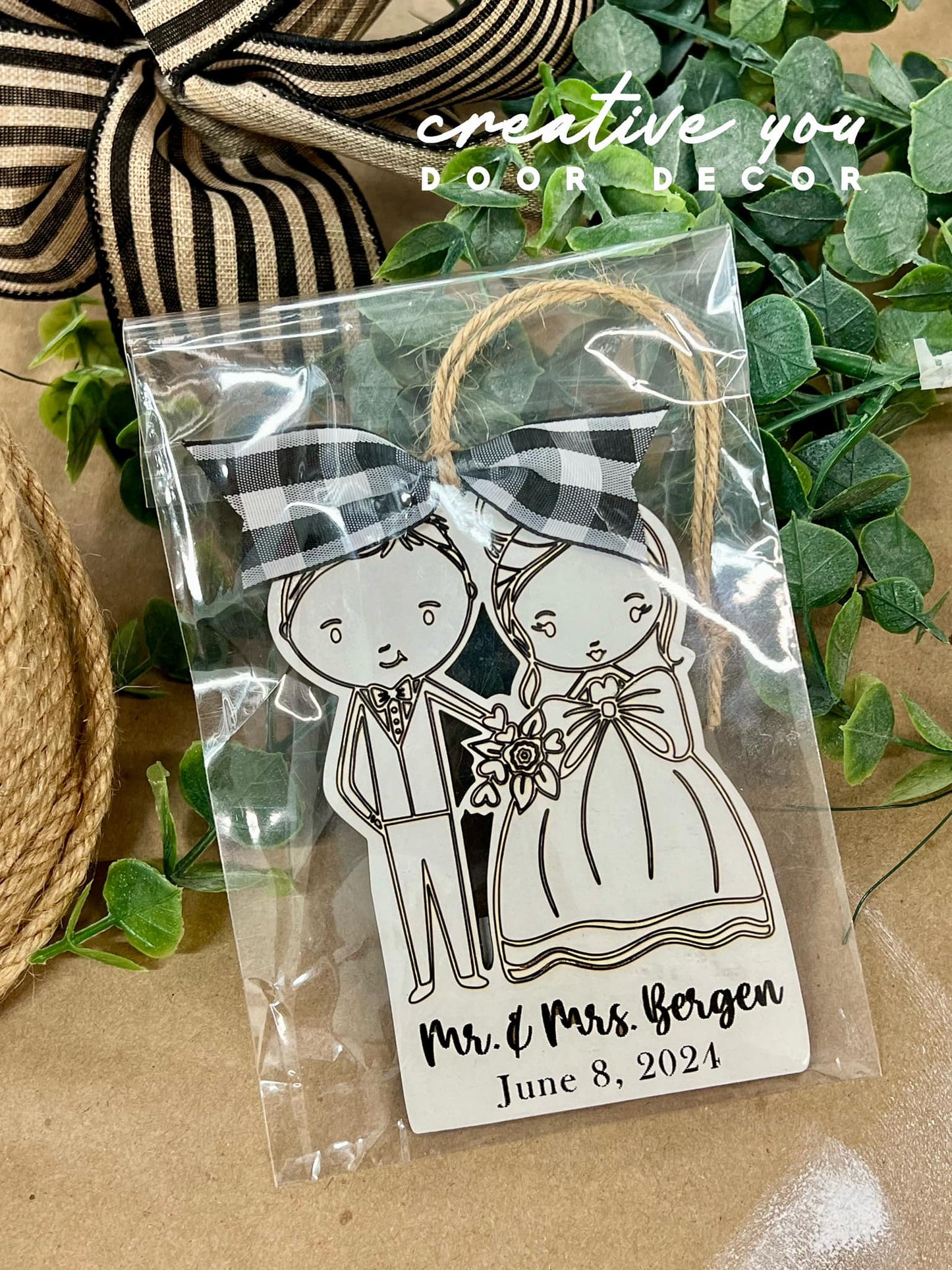 Holiday Ornament - Wedding - Bride & Groom