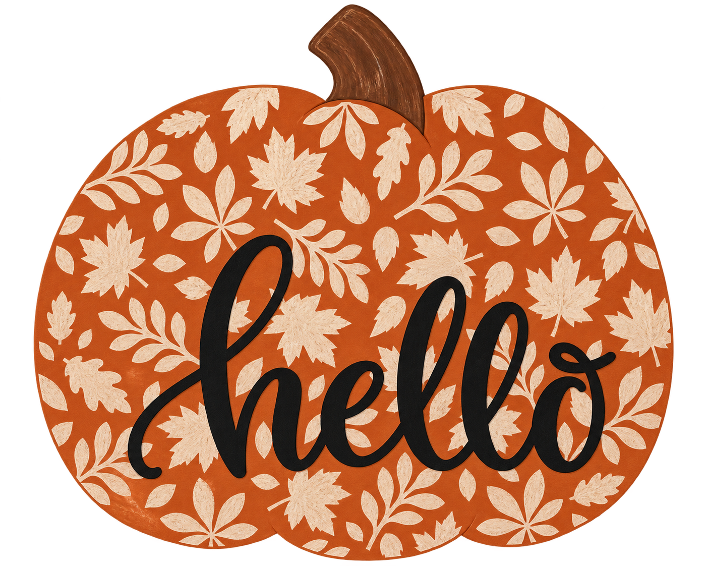 Stenciled Pumpkin with Hello: 3D Door Hanger
