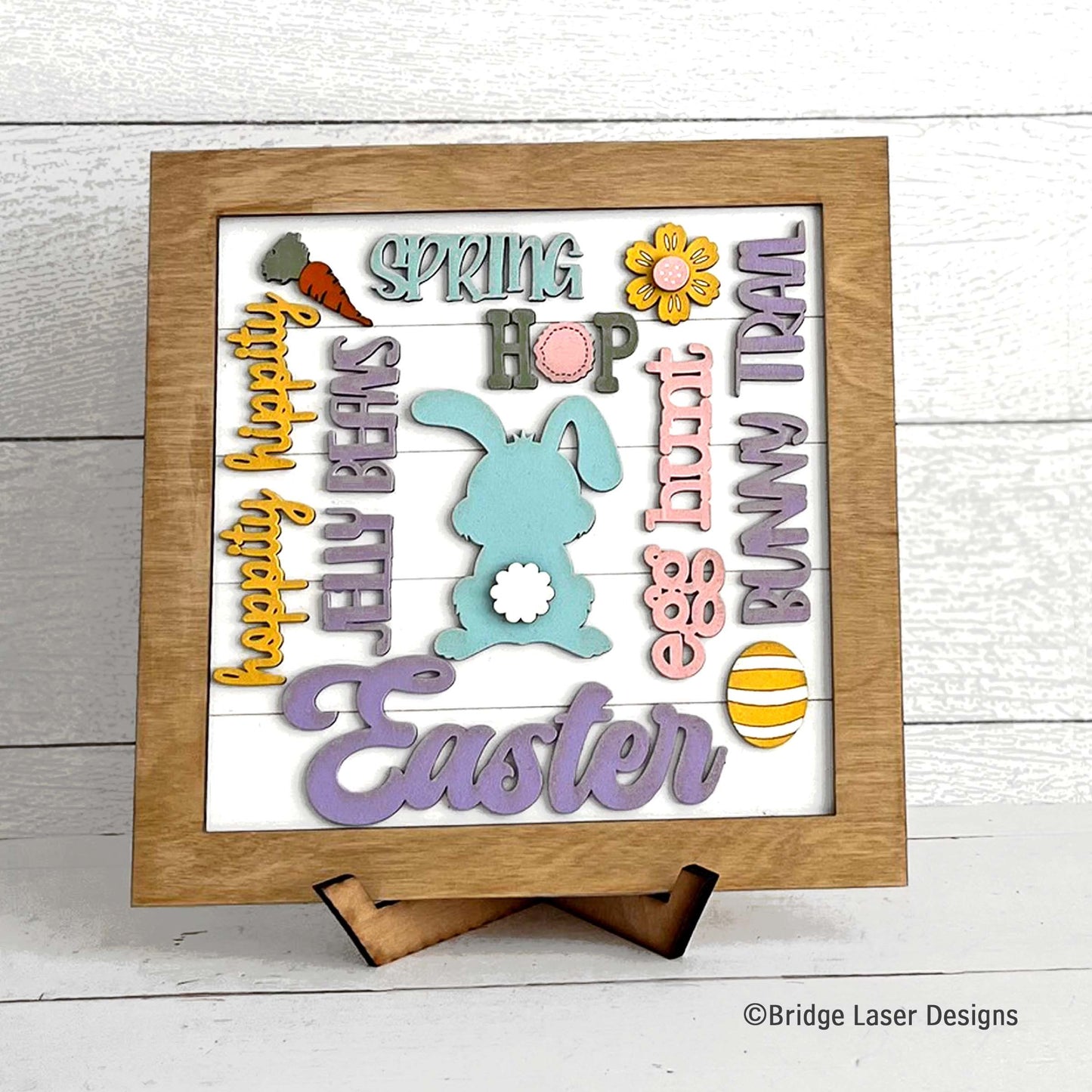 EASTER WORD COLLAGE - SQUARE FRAME | 3D LASER CUT SIGN
