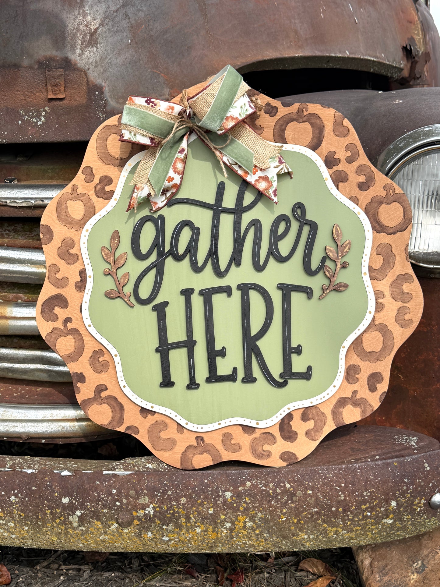 Gather Here Leopard Print: 3D Door Hanger