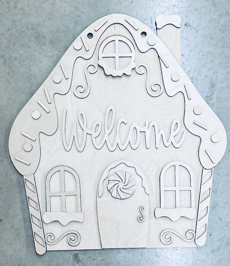 Gingerbread House: 3D Door Hanger