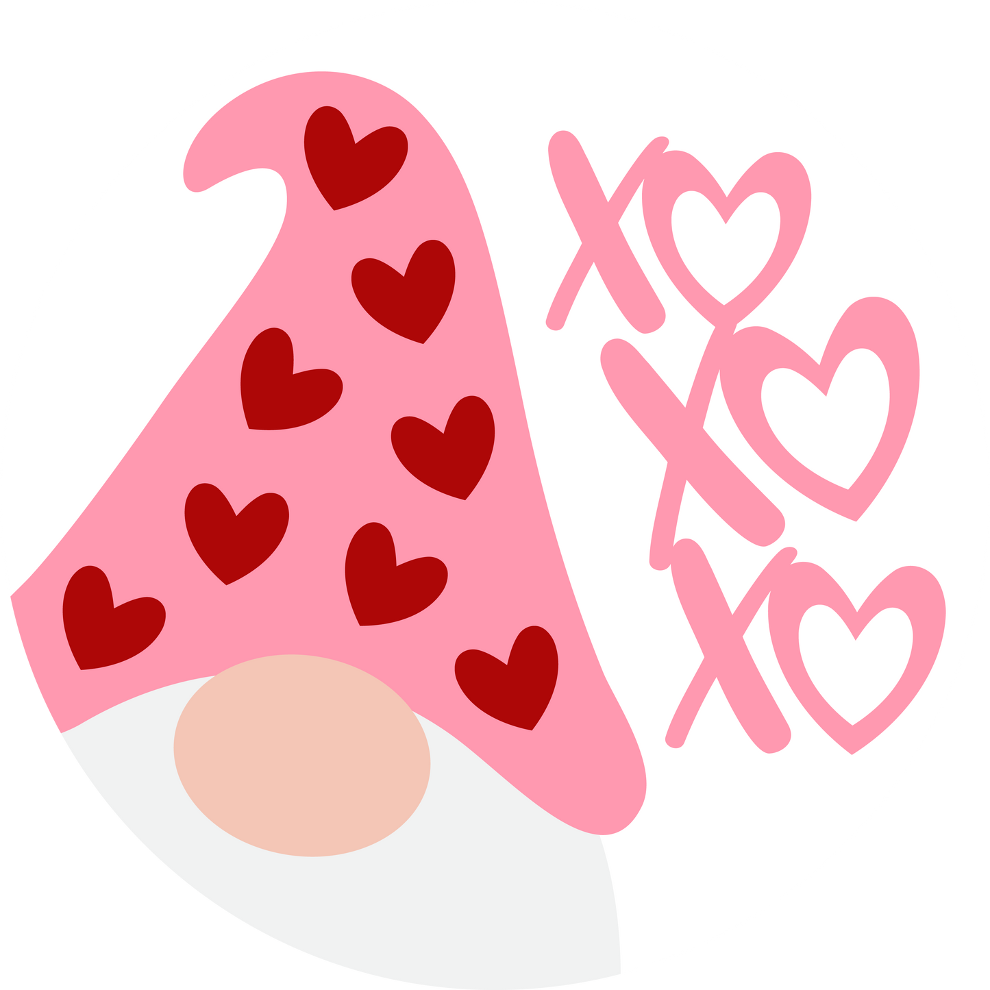 Gnome XOXO Valentine's Day: 3D Round Door Hanger