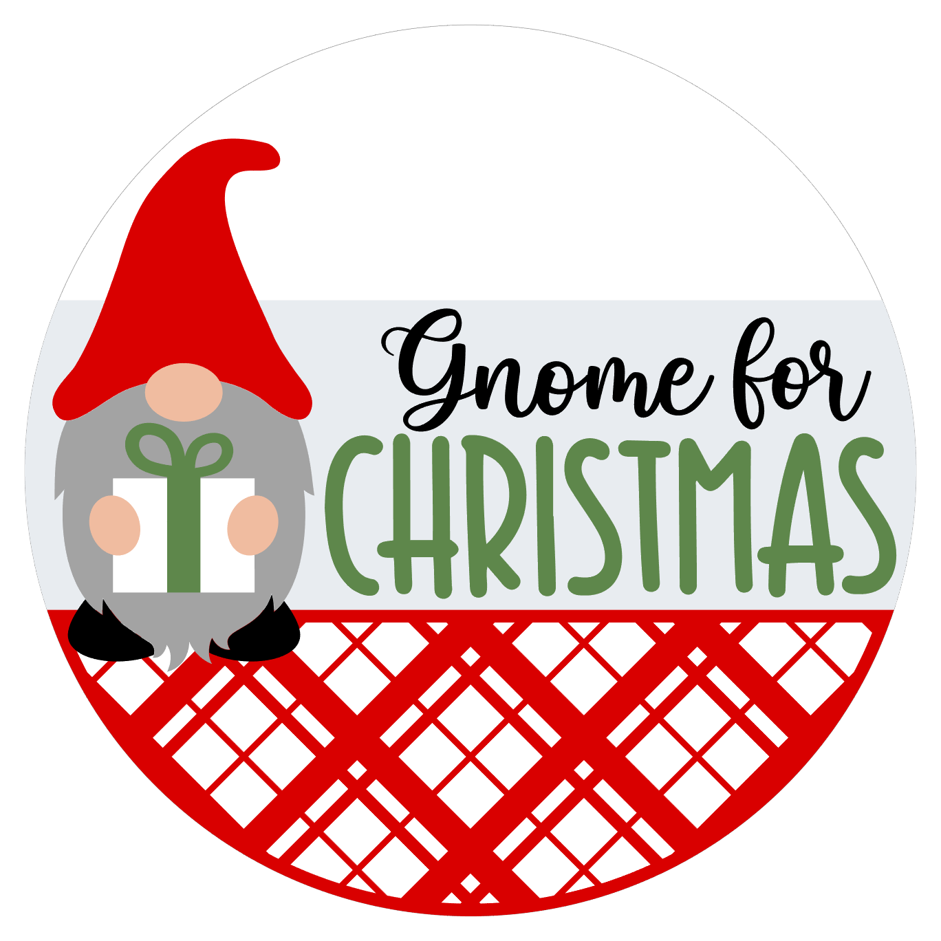 Gnome for Christmas: 3D Round Door Hanger
