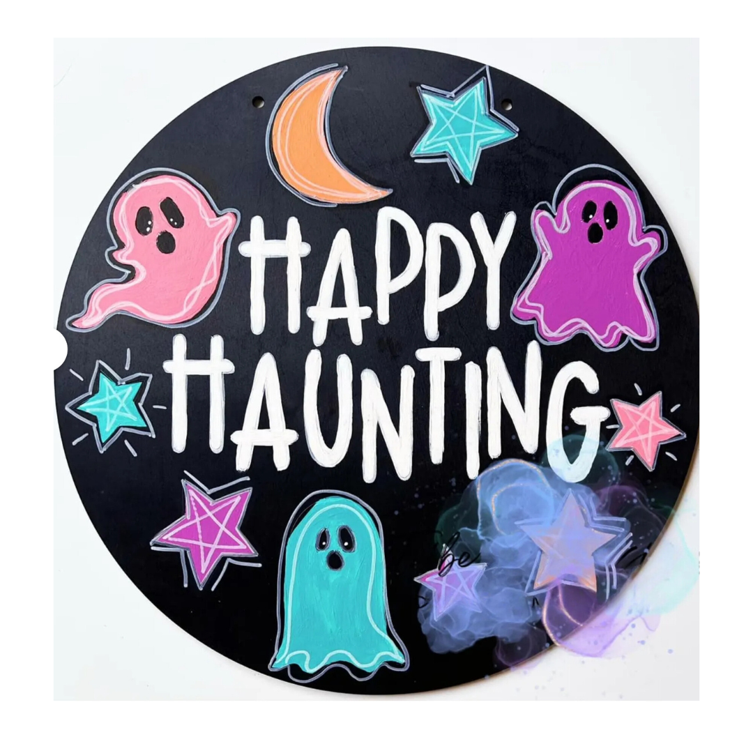 Happy Haunting: 3D Round Door Hanger