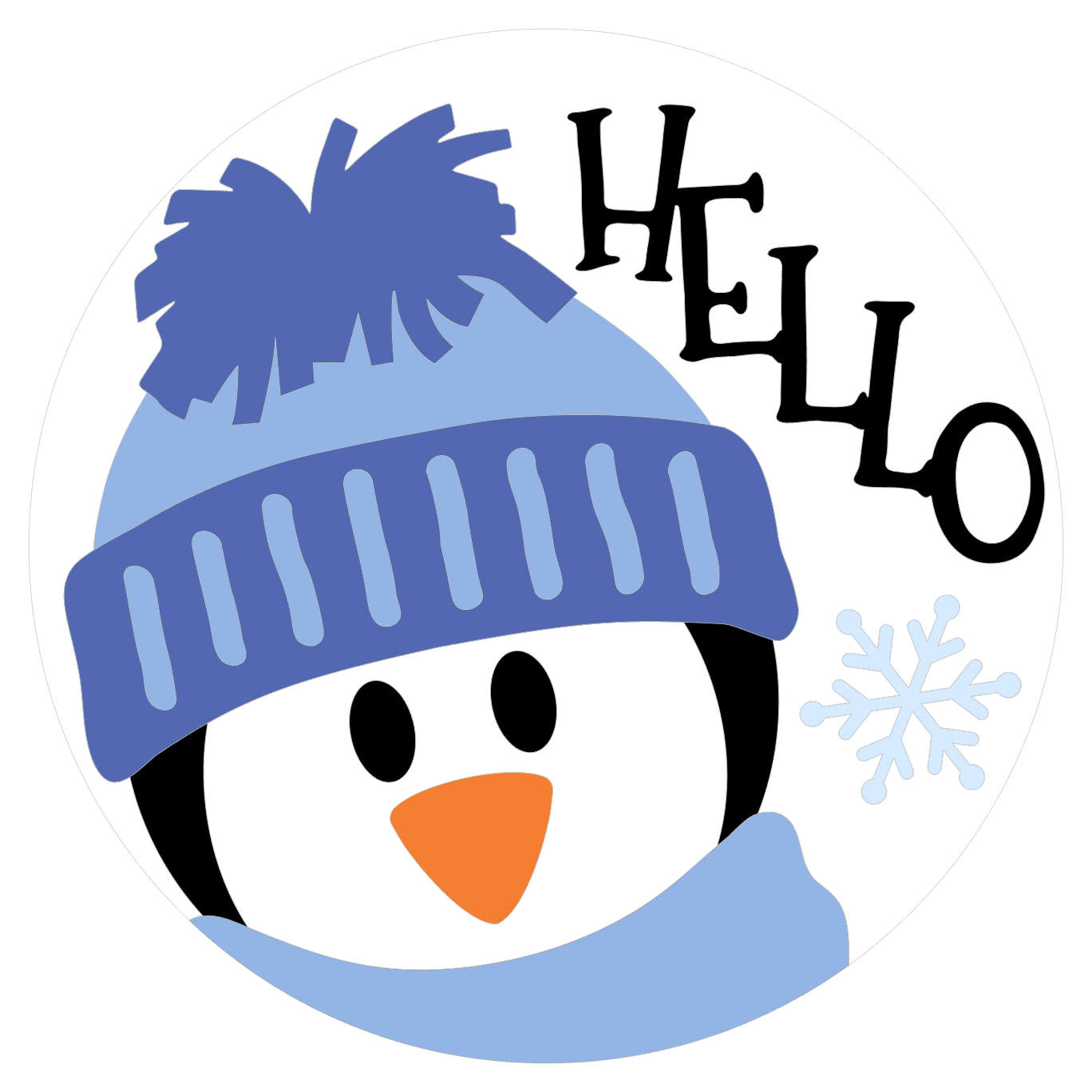 Hello Penguin: 3D Round Door Hanger