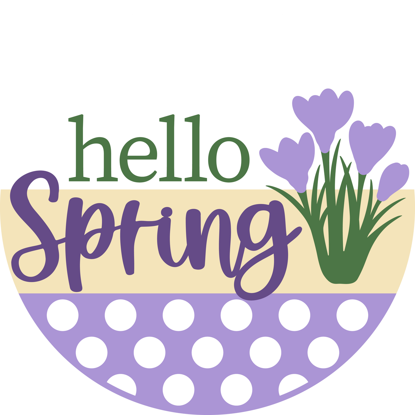 Hello Spring Crocus: 3D Round Door Hanger