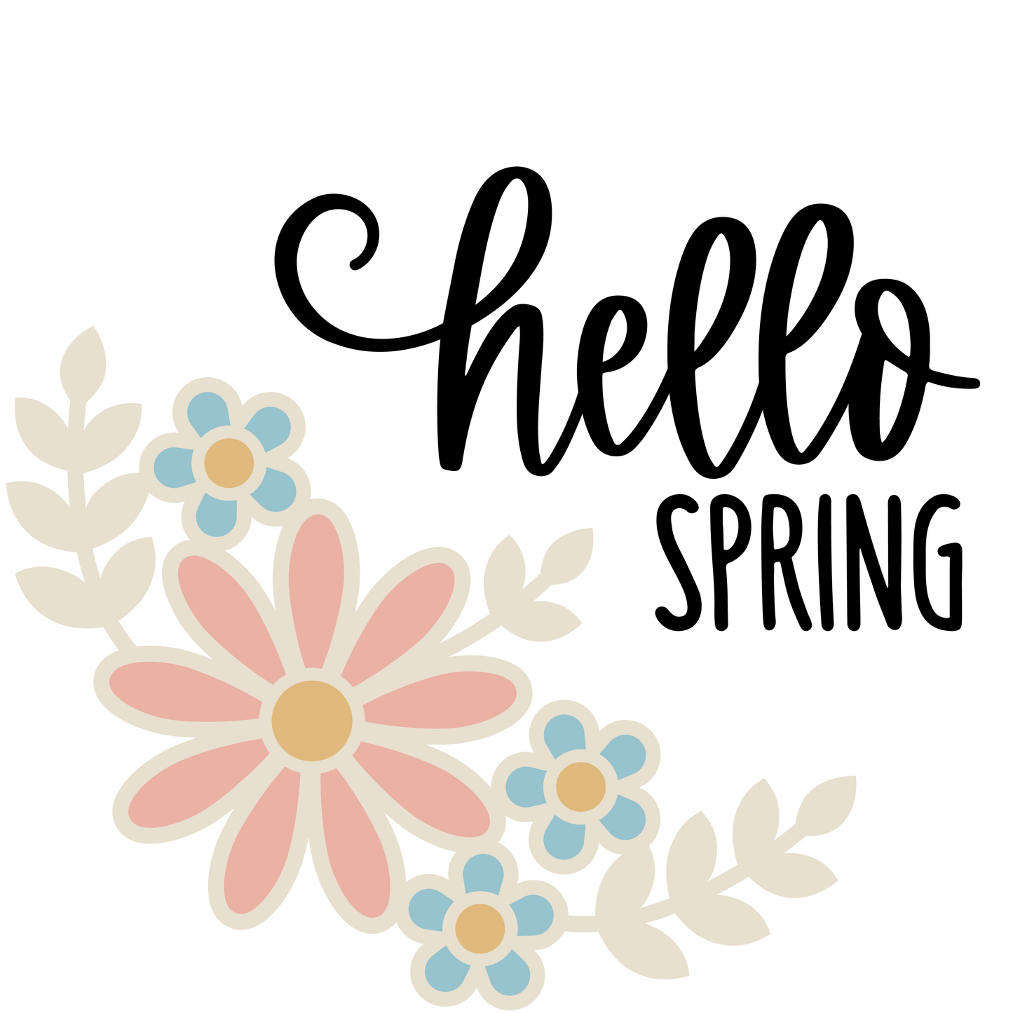 Hello Spring Floral: 3D Round Door Hanger