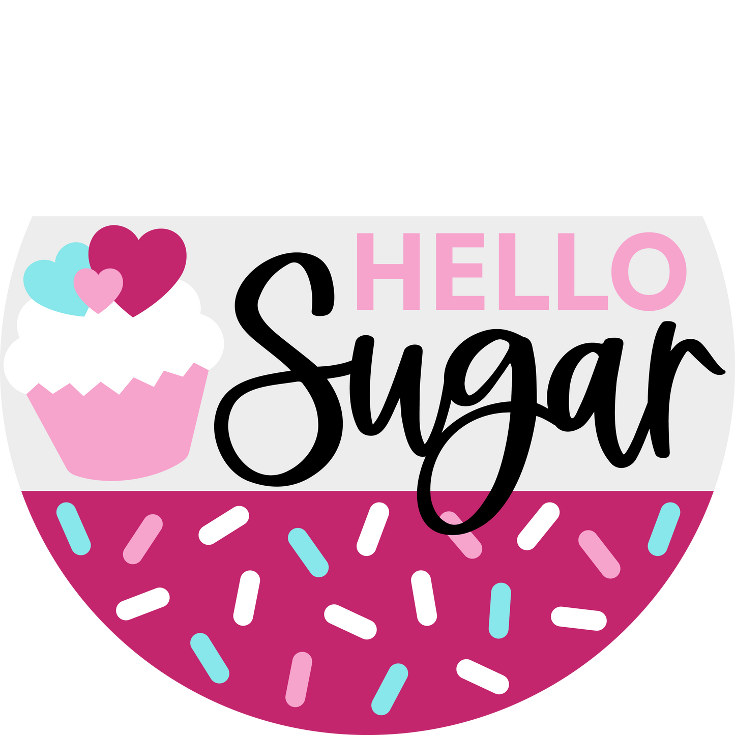 Hello Sugar Cupcake Valentine's Day: 3D Round Door Hanger