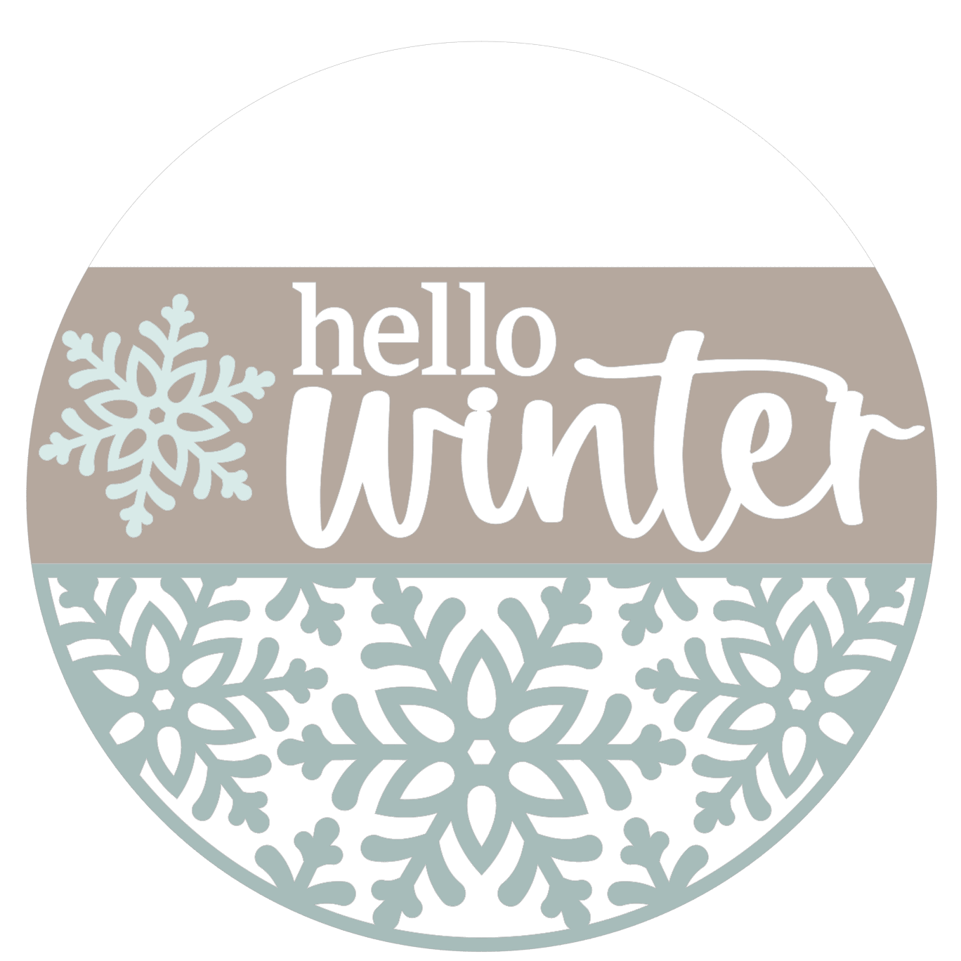 Hello Winter Snowflake Base: 3D Round Door Hanger