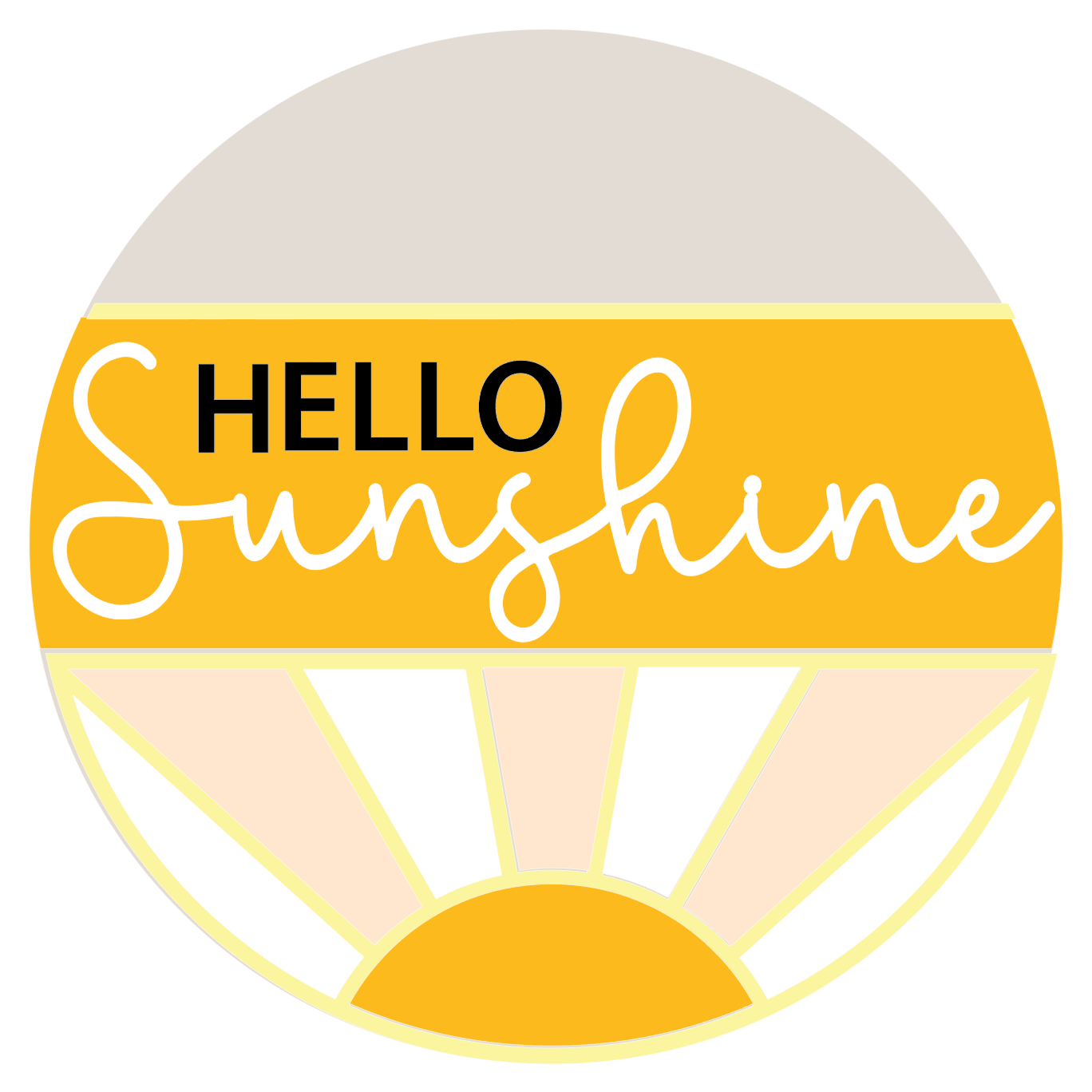 Hello Sunshine w Sun: 3D Round Door Hanger