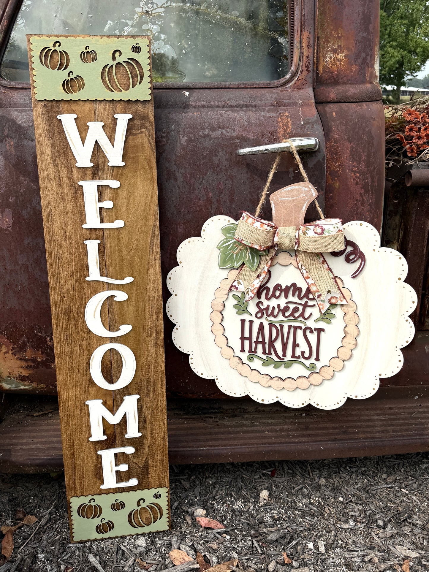 Home Sweet Harvest Pumpkin: 3D Door Hanger