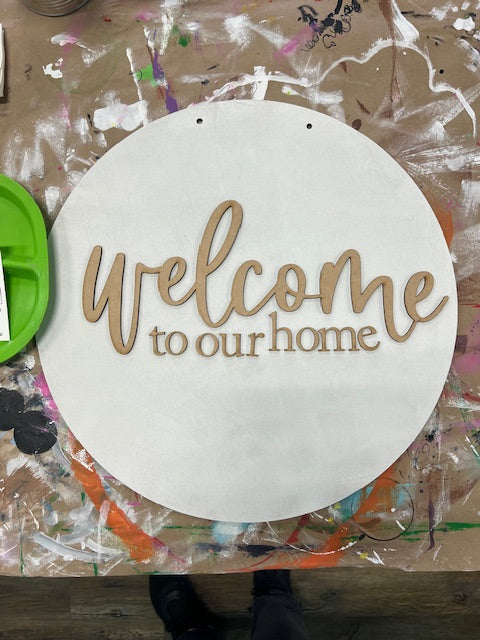 Welcome to Our Home: 3D Round Door Hanger