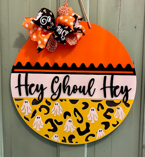Hey Ghoul Hey: 3D Round Door Hanger