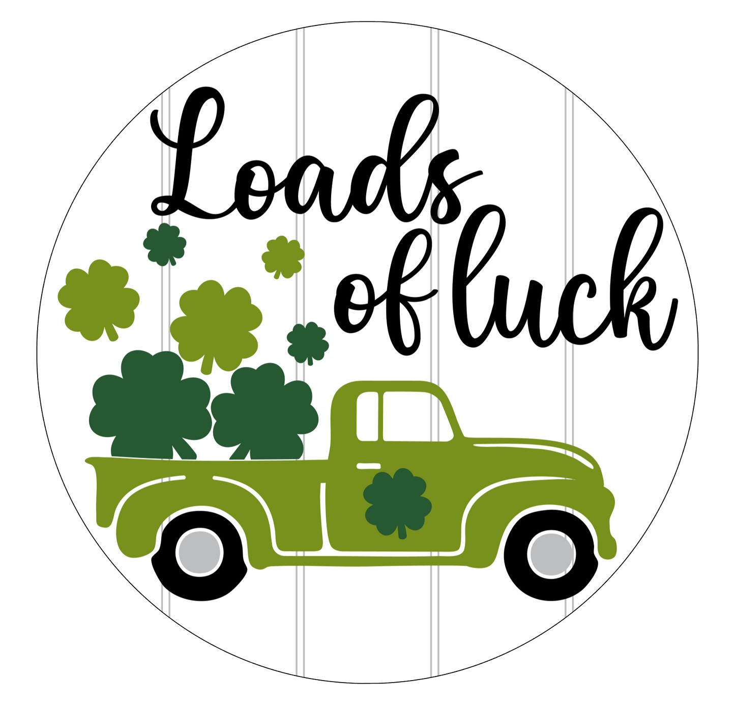 St Patrick's Day Loads of Luck Truck - 3D Round Door Hanger