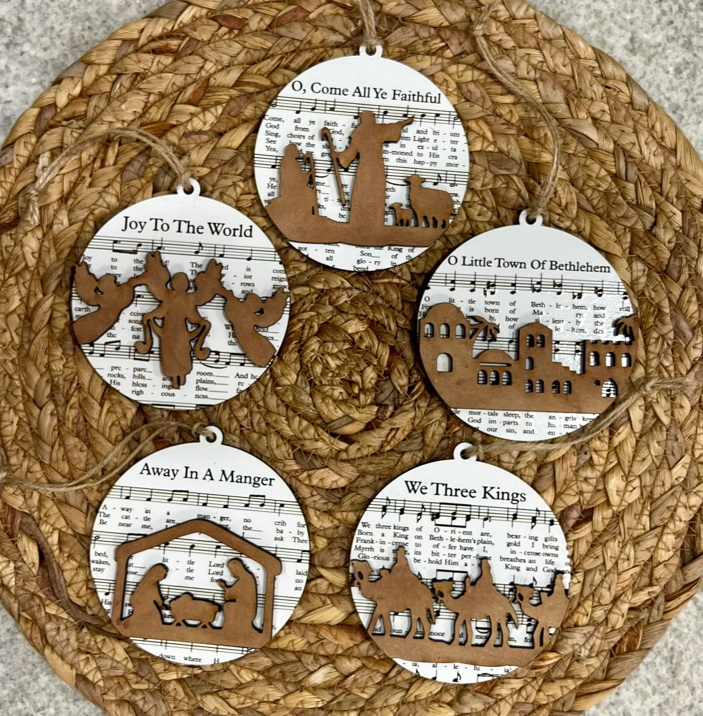 Holiday Ornament - Nativity Music Sheet