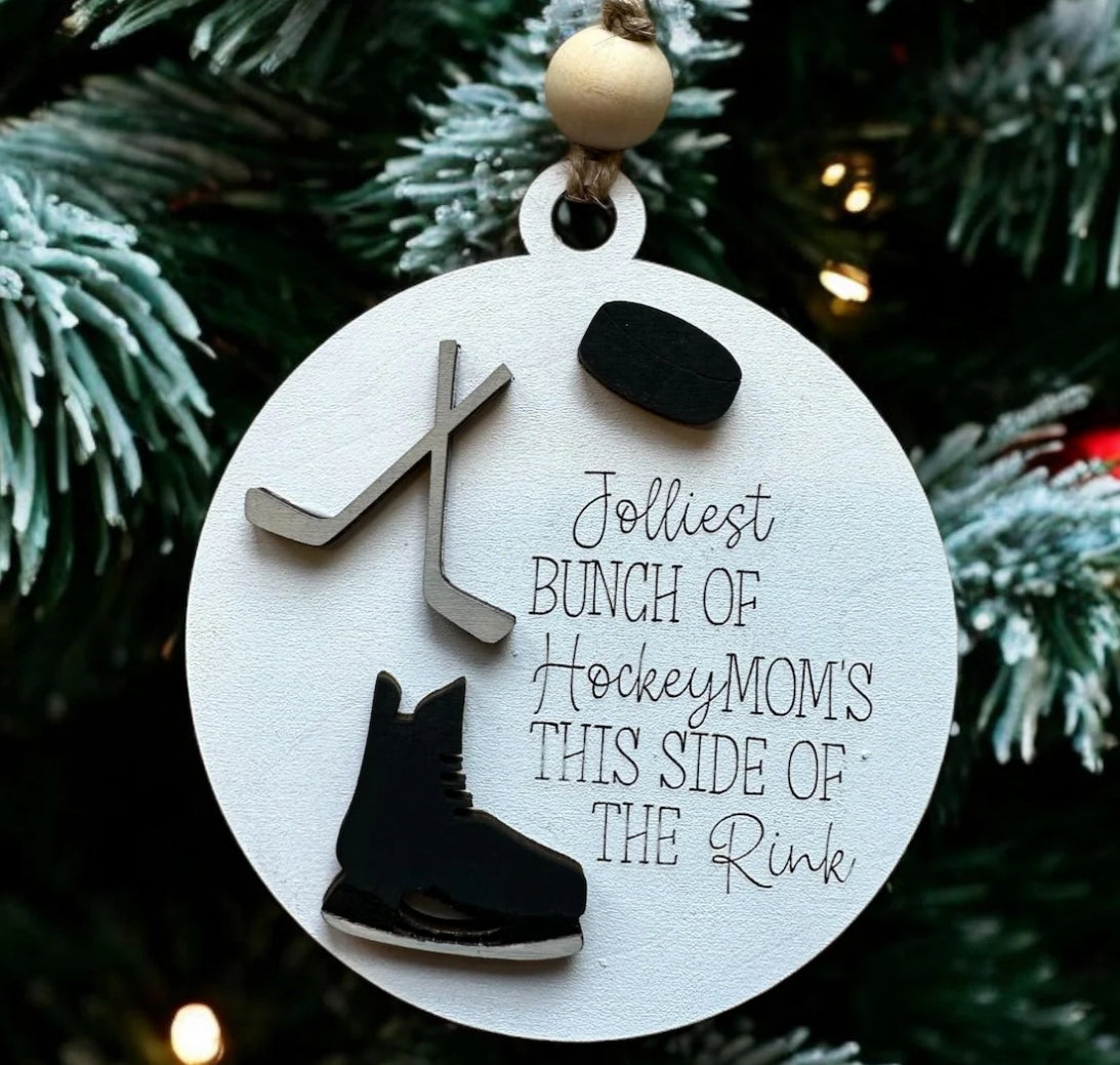 Holiday Ornament - Hockey - Jolliest Bunch of Hockey Moms/Dads