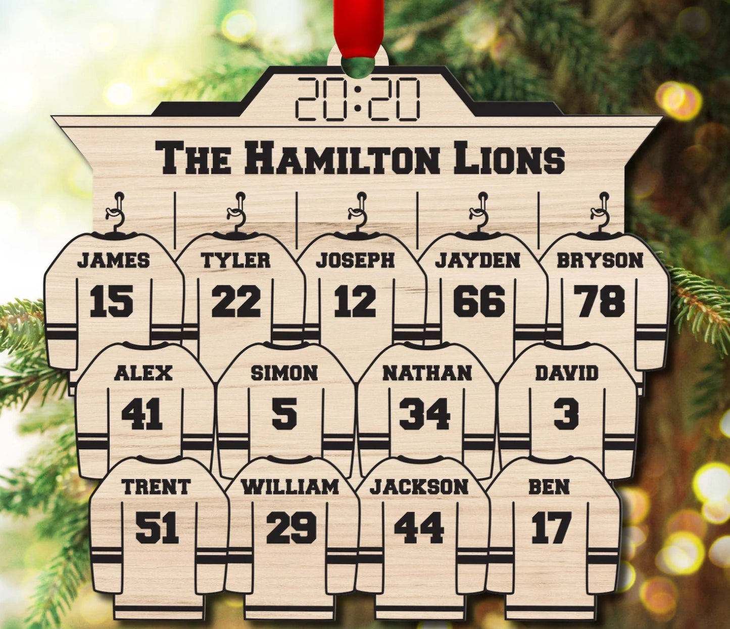 Holiday Ornament - Hockey - Team Jersey Roster