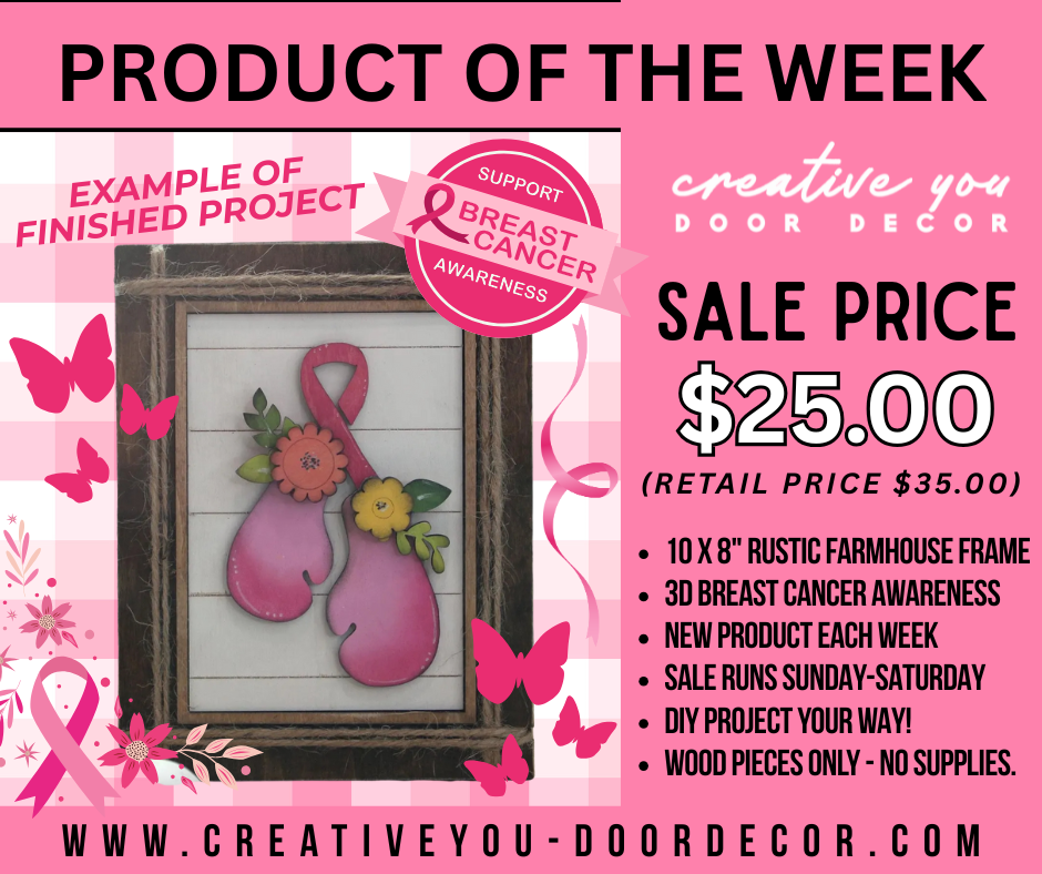 PRODUCT OF THE WEEK | DIY WOOD BLANK | RUSTIC FARMHOUSE FRAME - BREAST CANCER AWARENESS