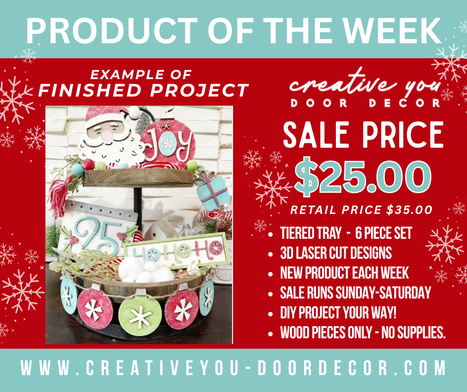 PRODUCT OF THE WEEK | DIY WOOD KIT | CHRISTMAS TIERED TRAY SET