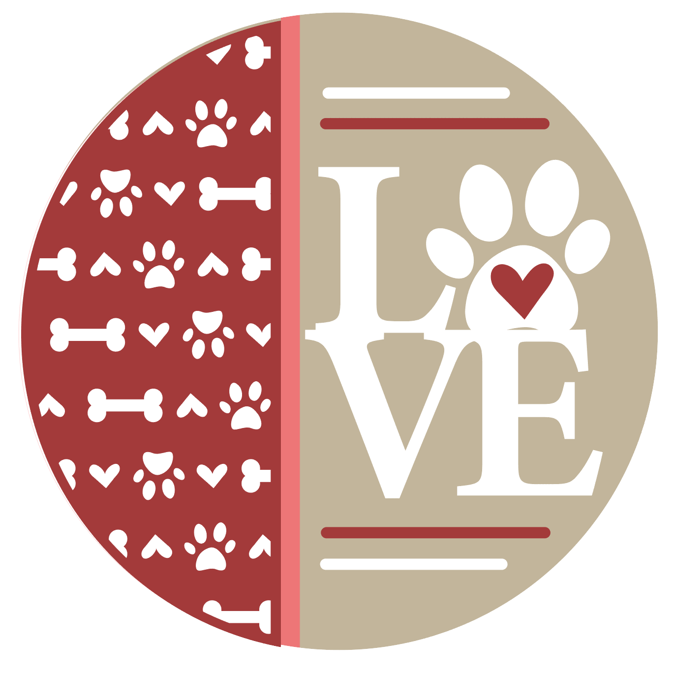 Puppy Love Valentine's Day: 3D Round Door Hanger