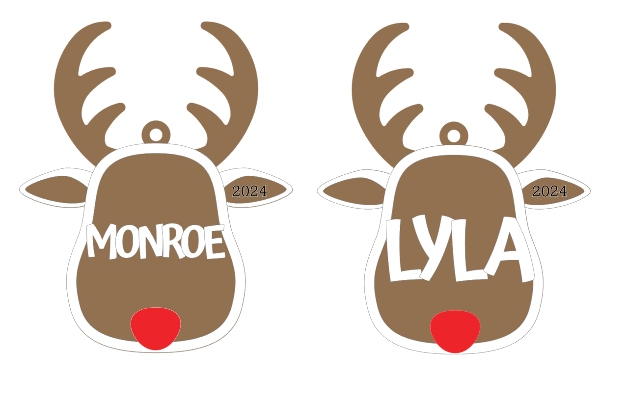 Holiday Ornament - Personalized Reindeer