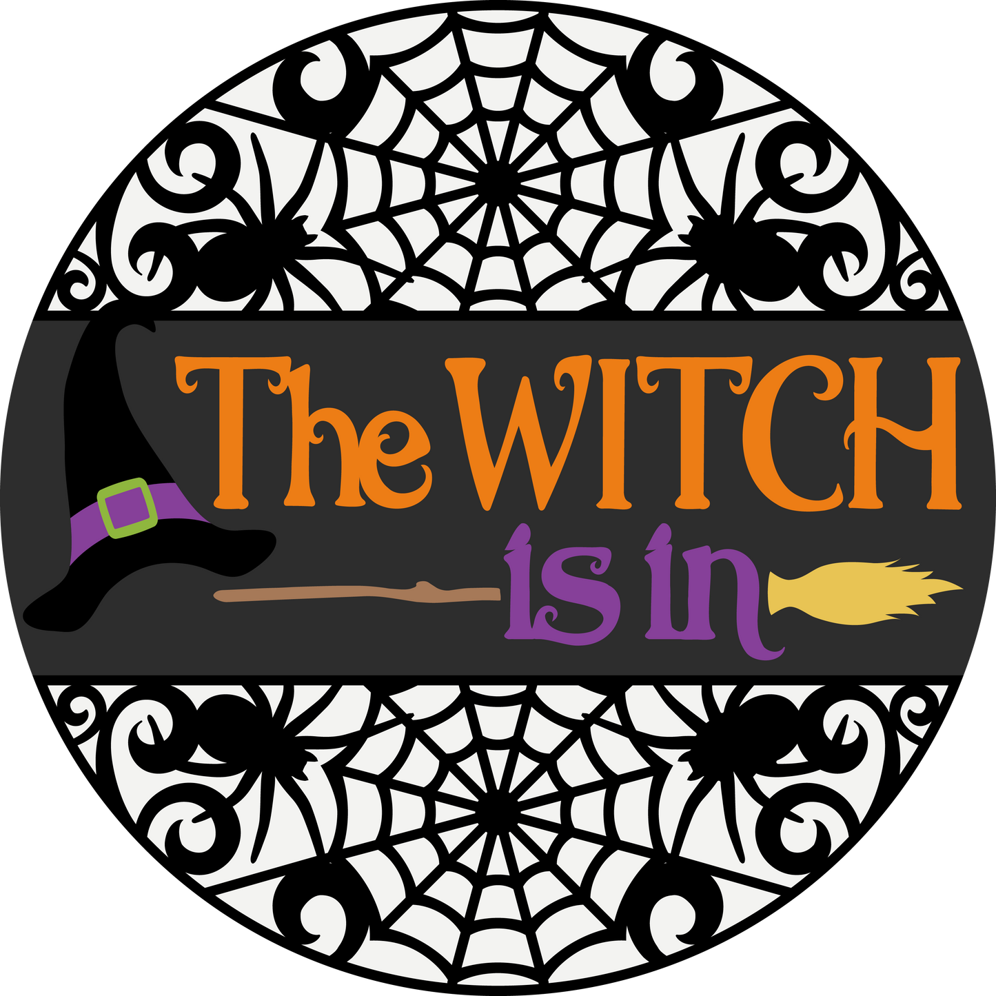 The Witch is In: 3D Round Door Hanger