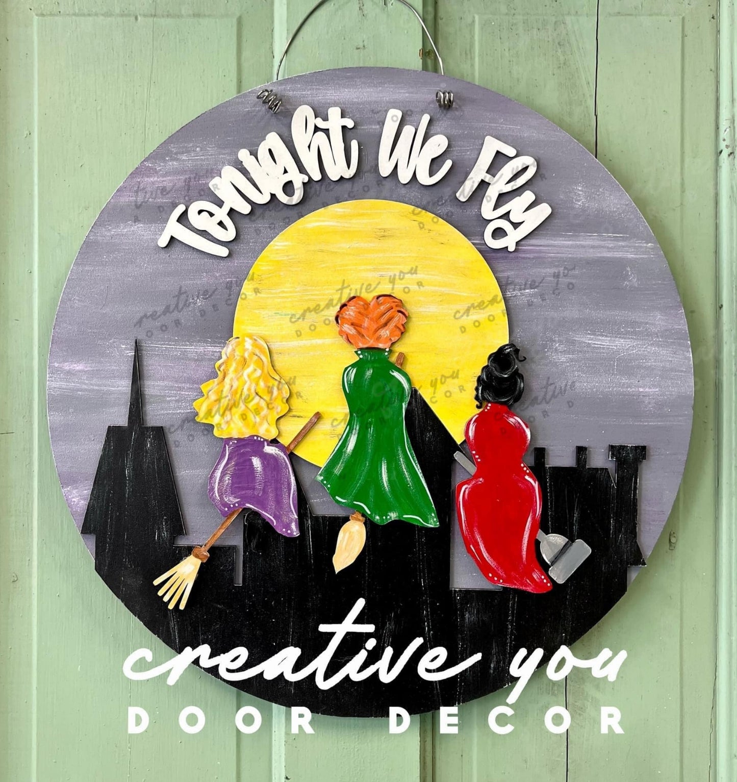 Tonight We Fly - 3 Witch Sisters: 3D Round Door Hanger