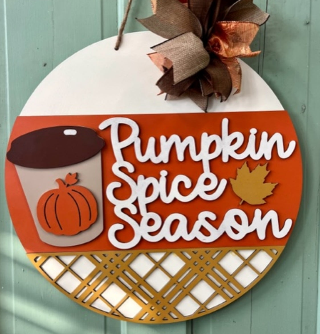 Pumpkin Spice Season: 3D Round Door Hanger