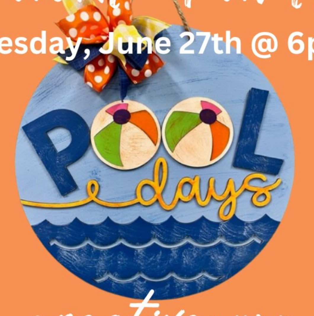 Pool Days: 3D Round Door Hanger