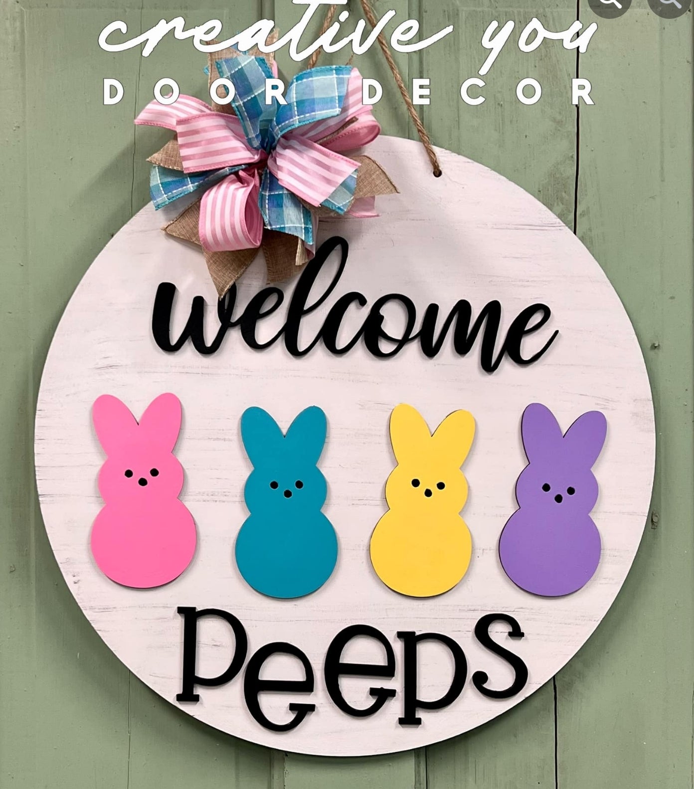Welcome Peeps: 3D Round Door Hanger