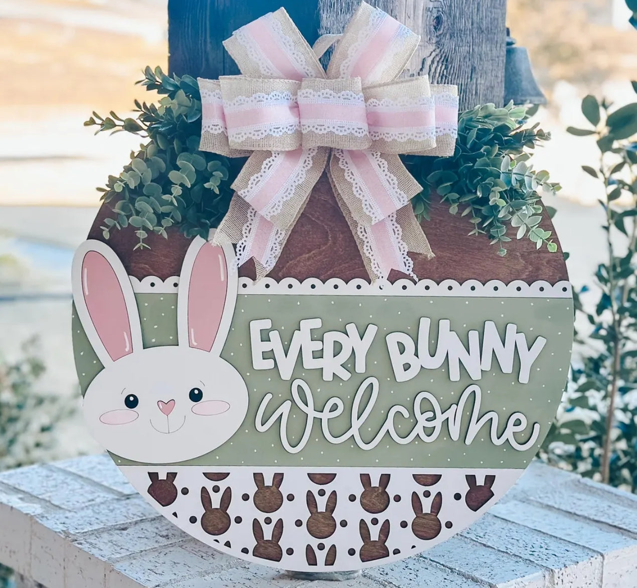 Every Bunny Welcome : 3D Round Door Hanger