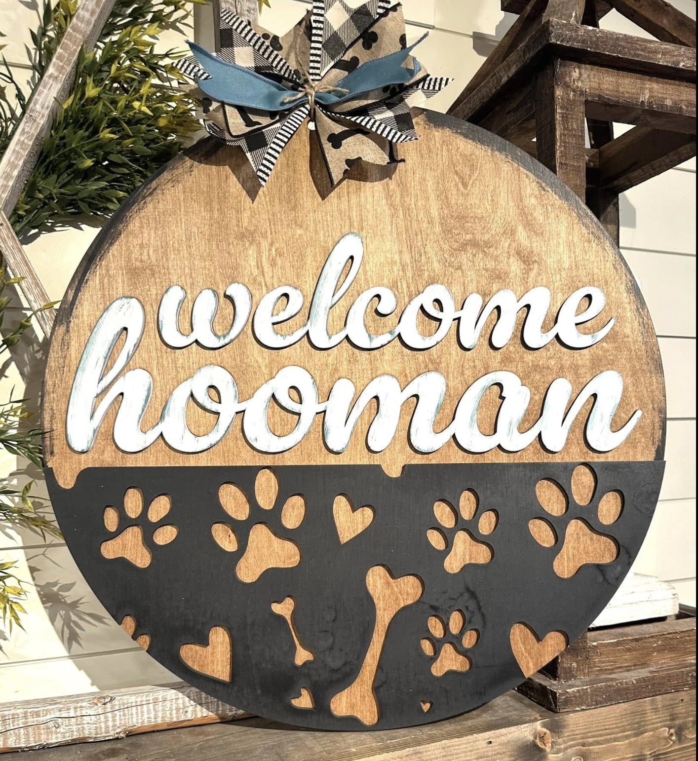 Welcome Hooman: 3D Round Door Hanger