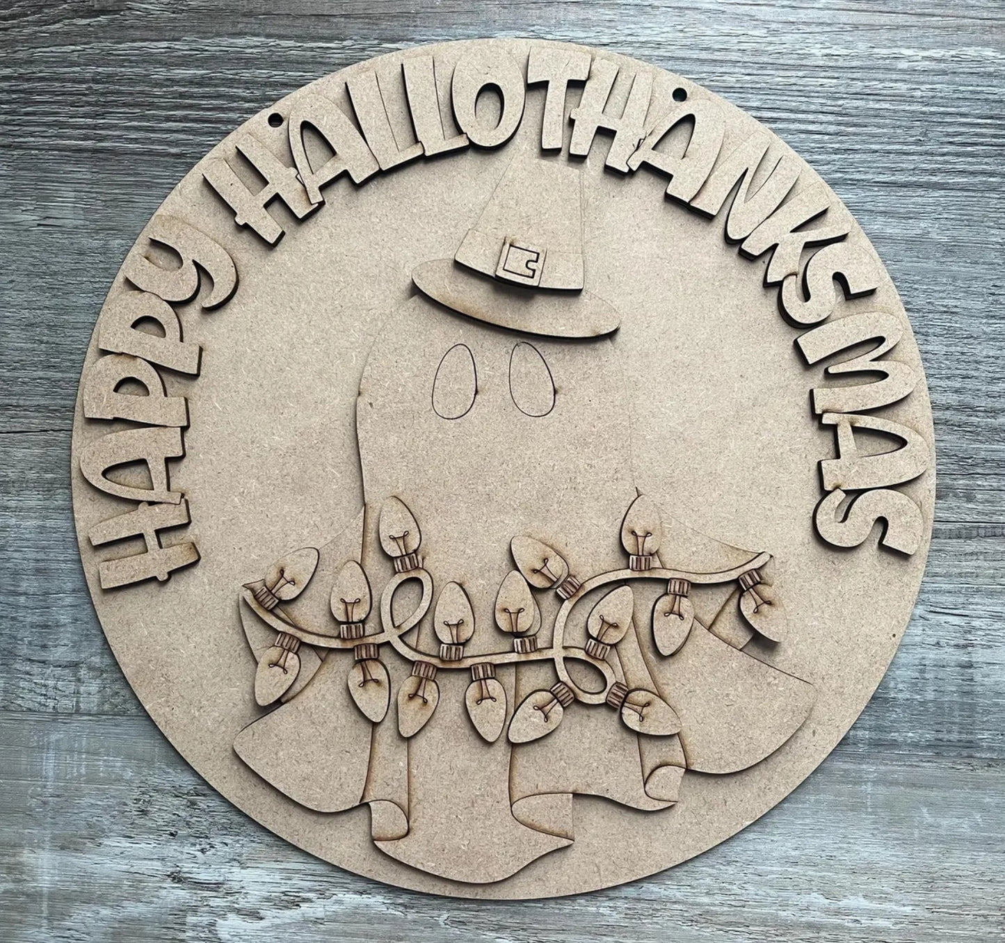 Happy HalloThanksMas: 3D Round Door Hanger