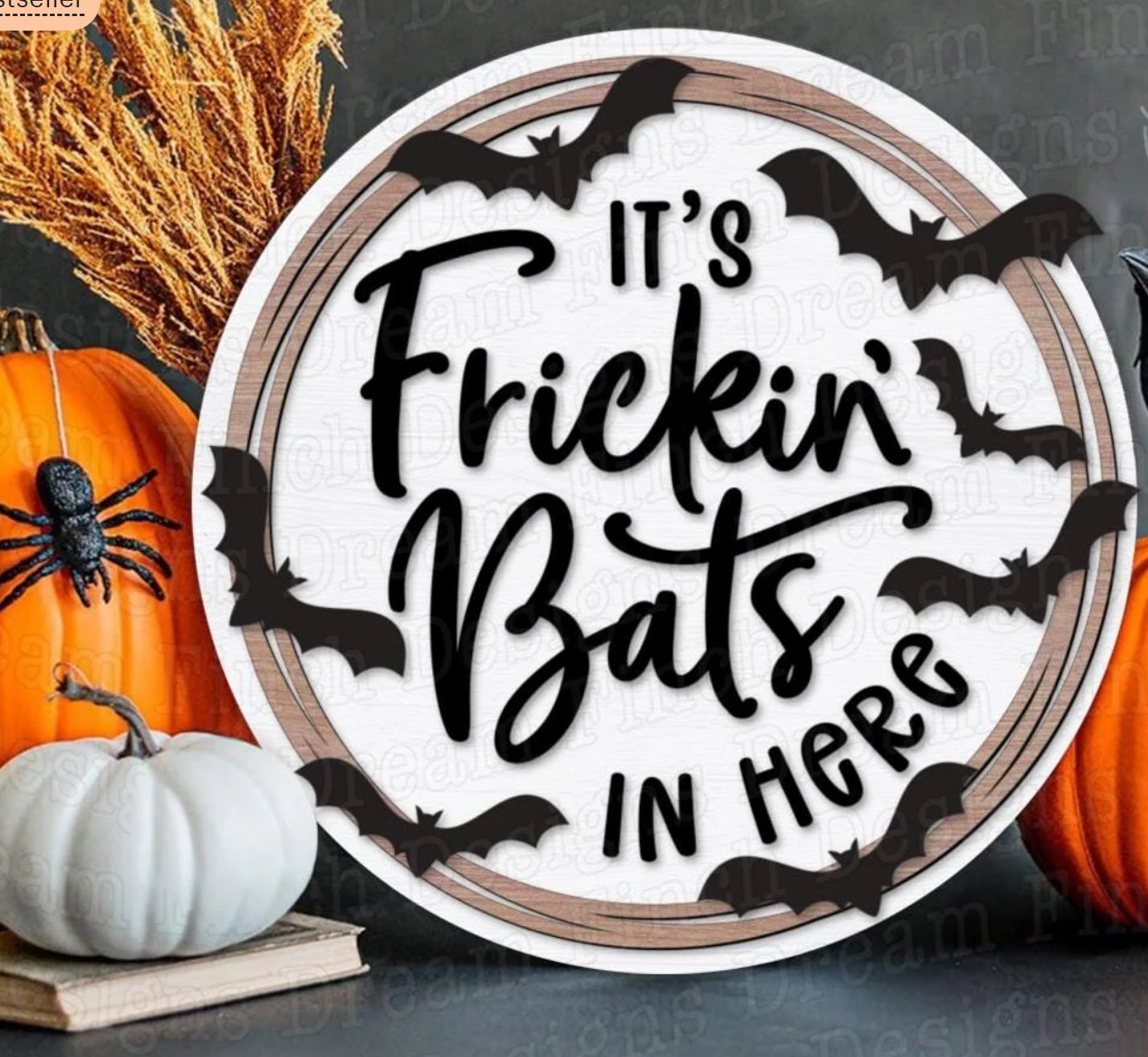 It's Frickin Bats in Here: 3D Round Door Hanger