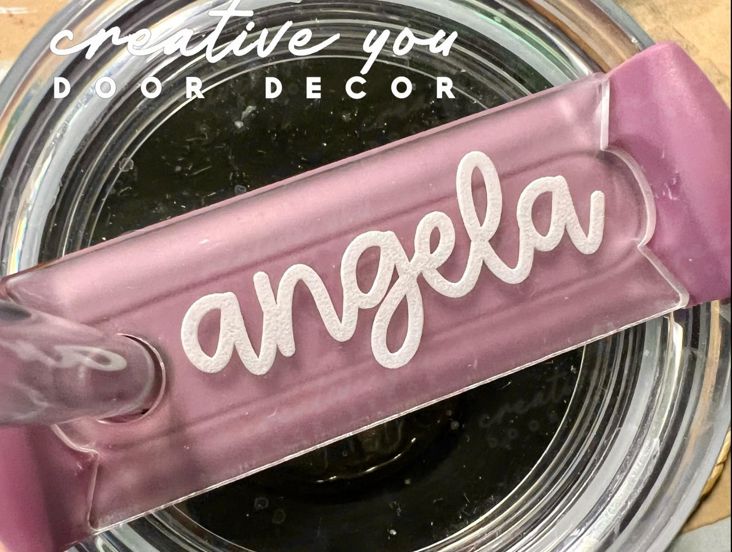 Tumbler Topper - Personalized - Clear Frosted Acrylic