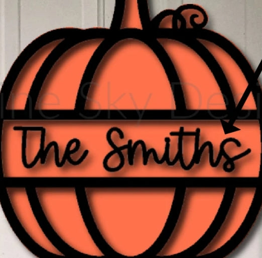Personalized Pumpkin: 3D Door Hanger