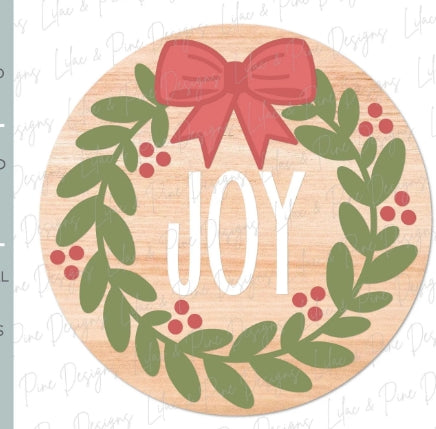 Joy Wreath: 3D Round Door Hanger