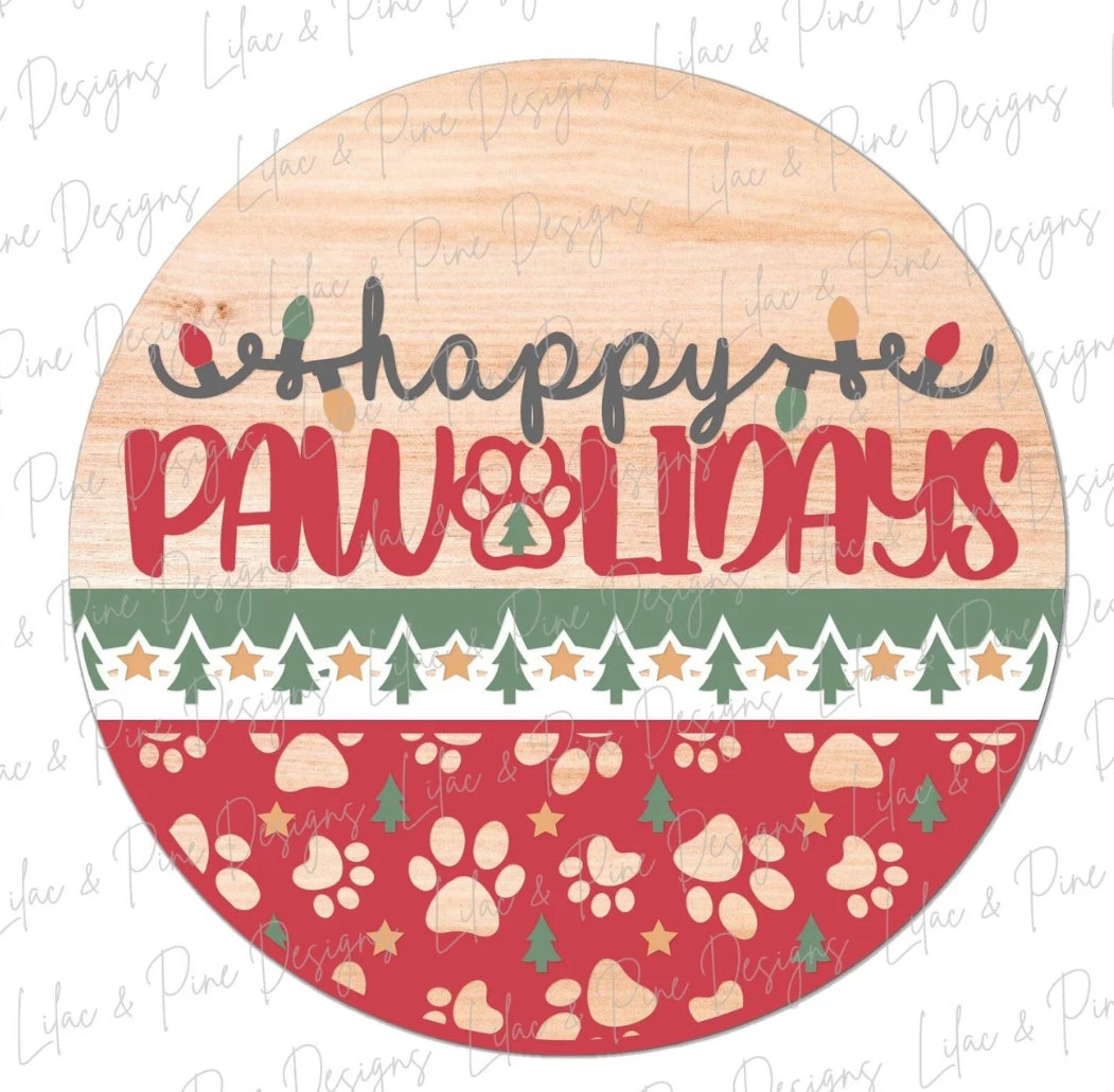 Happy Pawlidays: 3D Round Door Hanger