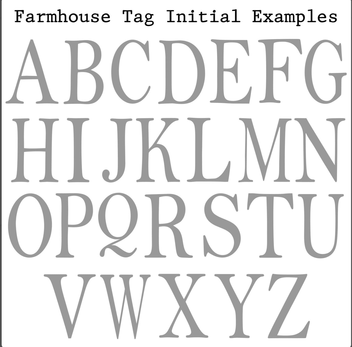 Shiplap Farmhouse Tag w Initial: 3D Door Hanger
