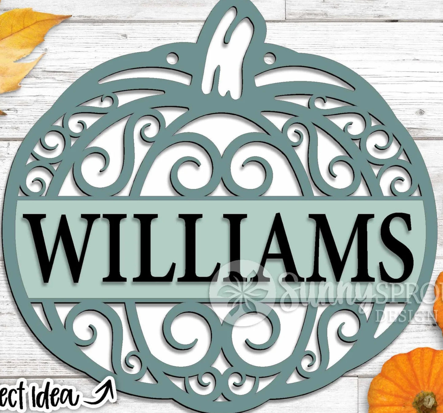 Personalized Ornate Pumpkin: 3D Door Hanger