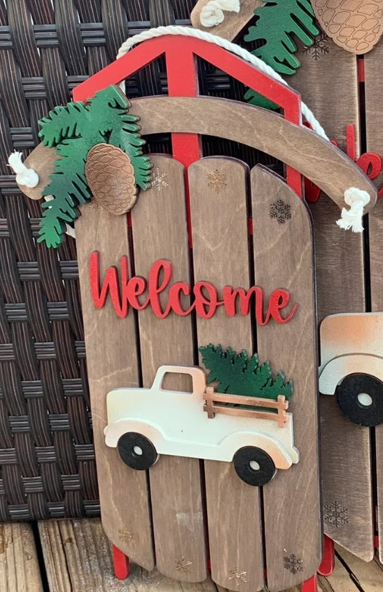 Holiday Sled: 3D Door Hanger