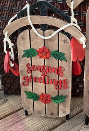 Holiday Sled: 3D Door Hanger