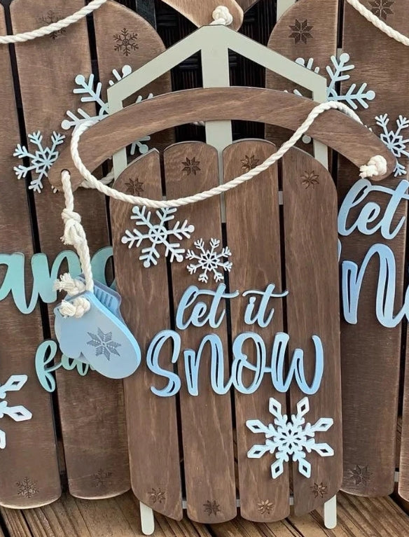 Holiday Sled: 3D Door Hanger